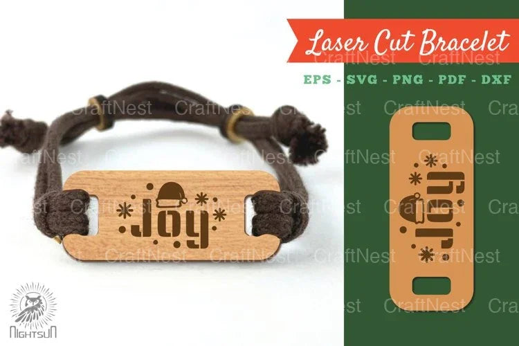 Joy Laser Cut Bracelet SVG Design Bundle - CraftNest - Digital Crafting and Art