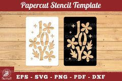 Joy Papercut Stencil Clipart Bundle - CraftNest - Digital Crafting and Art