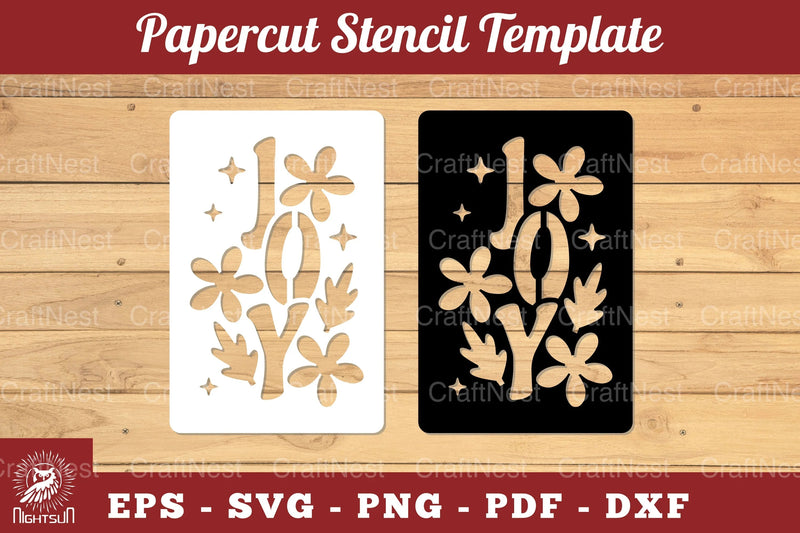 Joy Papercut Stencil Clipart Bundle - CraftNest - Digital Crafting and Art