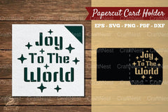Joy to the World Papercut Card Holder SVG Bundle - CraftNest - Digital Crafting and Art