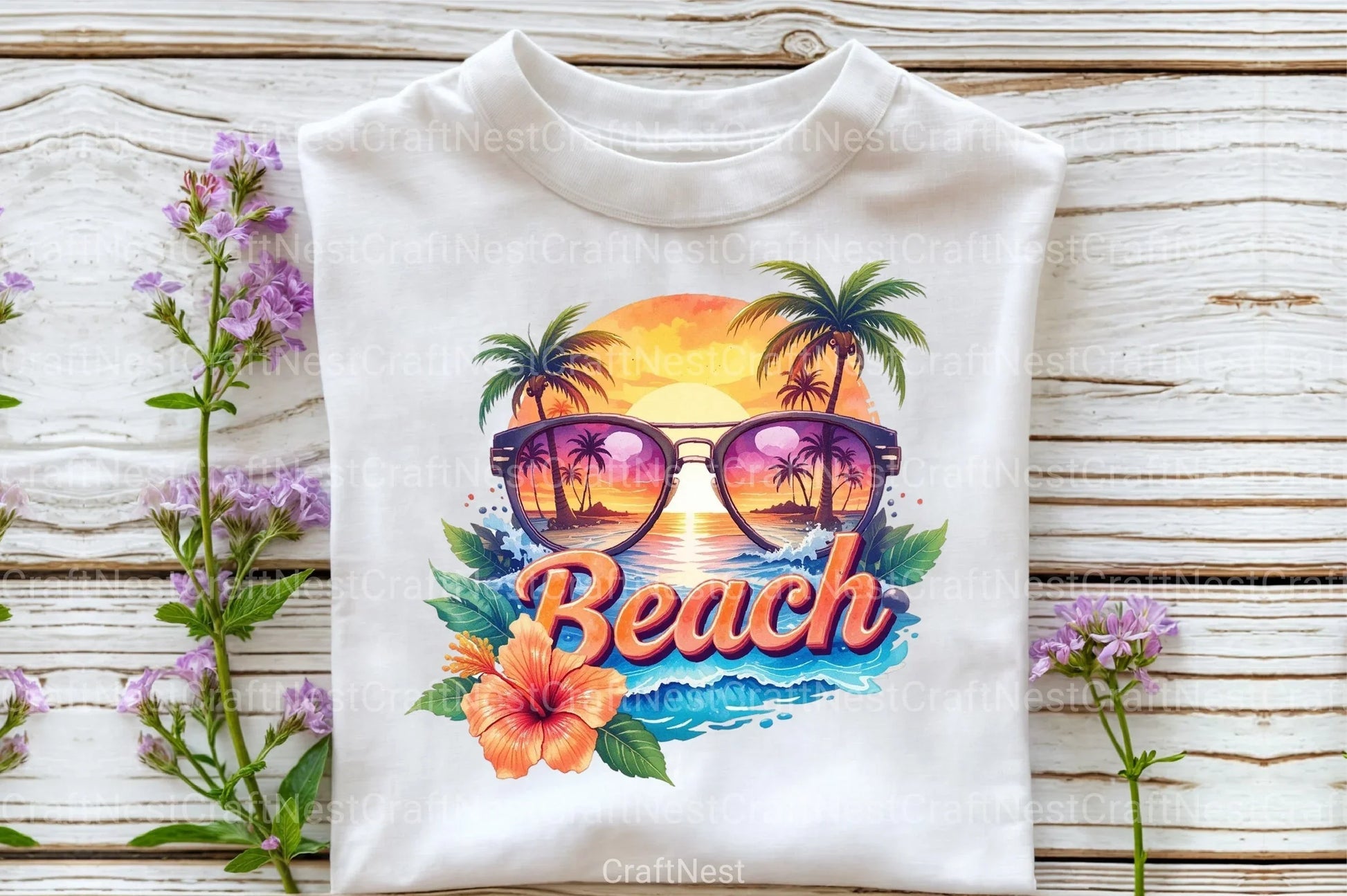 Beach Vintage Summer Clipart Bundle - CraftNest - Digital Crafting and Art