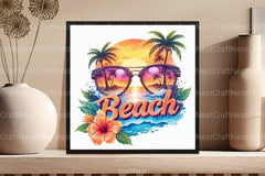 Beach Vintage Summer Clipart Bundle - CraftNest - Digital Crafting and Art
