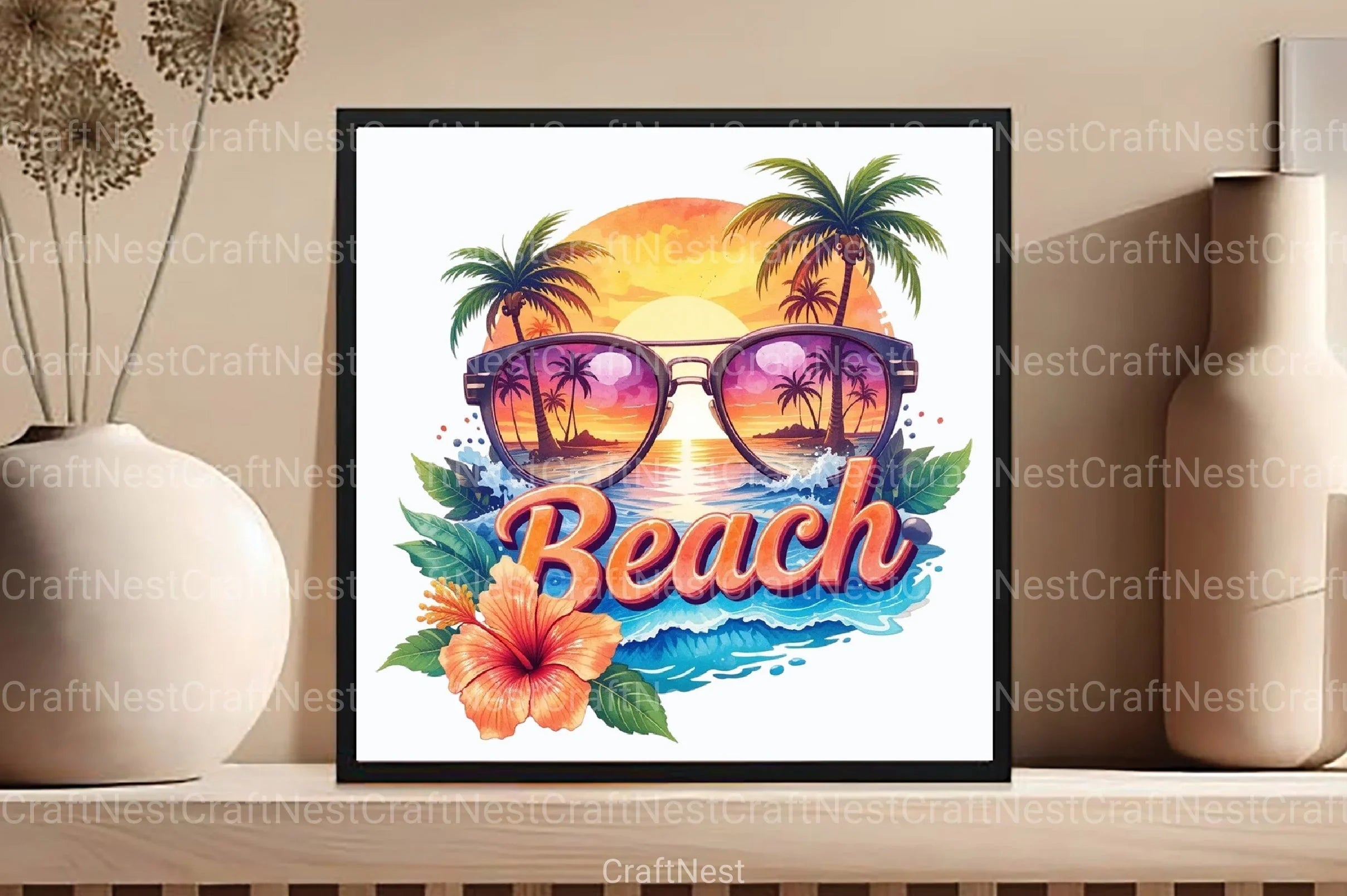Beach Vintage Summer Clipart Bundle - CraftNest - Digital Crafting and Art