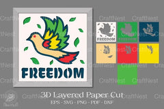 Juneteenth Freedom Dove 3D Papercut Clipart Bundle - CraftNest - Digital Crafting and Art