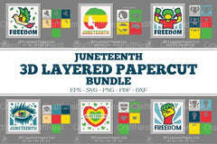 Juneteenth 3D Layered Papercut Clipart Bundle - CraftNest - Digital Crafting and Art