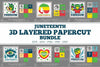 Juneteenth 3D Layered Papercut Clipart Bundle