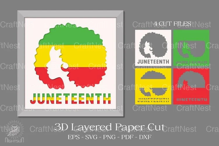 Juneteenth 3D Shadow Box Girl Clipart Bundle - CraftNest - Digital Crafting and Art