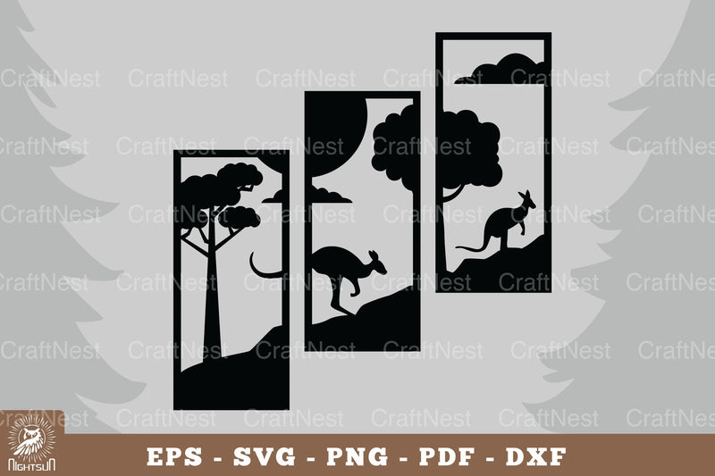 Kangaroo in the Forest Home Decor Clipart Bundle - CraftNest - Digital Crafting and Art