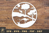 Kangaroo in the Forest Papercut Round Clipart Bundle