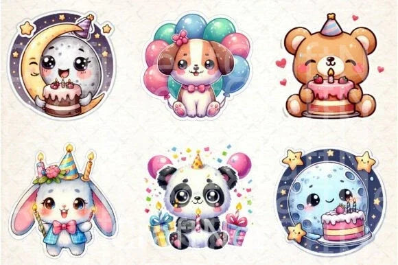 Kawaii Birthday Clipart Bundle - CraftNest - Digital Crafting and Art