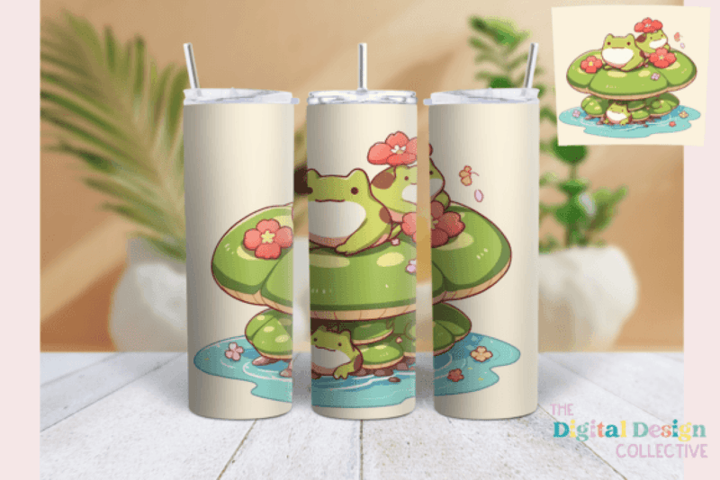 Mushroom Frogs Tumbler Wrap Bundle - CraftNest - Digital Crafting and Art