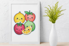 Kawaii Happy Fruit Clipart Bundle - CraftNest - Digital Crafting and Art