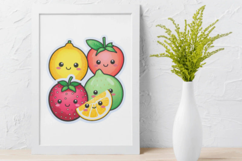 Kawaii Happy Fruit Clipart Bundle - CraftNest - Digital Crafting and Art
