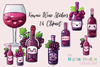 Kawaii Wine Sticker Bundle