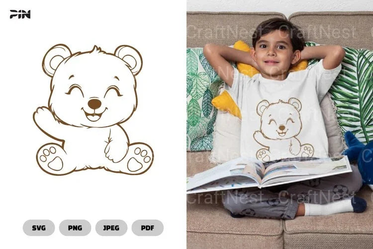 Kawaii Bear Cute Animal Clipart Bundle - CraftNest - Digital Crafting and Art