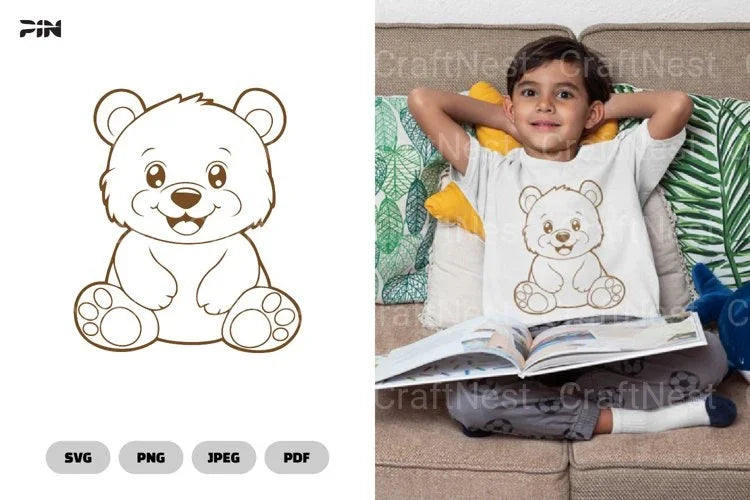 Kawaii Bear Cute Animal Clipart Bundle - CraftNest - Digital Crafting and Art