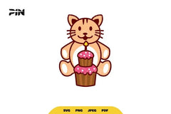 Kawaii Birthday Cat SVG Bundle - CraftNest - Digital Crafting and Art