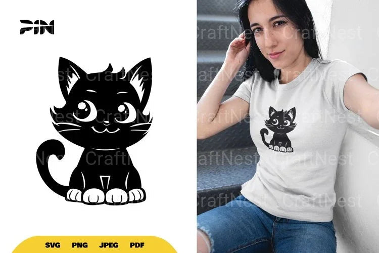 Kawaii Black Cat Halloween SVG Bundle - CraftNest - Digital Crafting and Art
