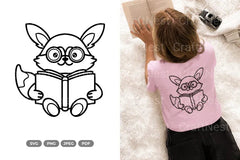 Kawaii Civet Reading Book Doodle Animal Clipart Bundle - CraftNest - Digital Crafting and Art