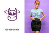 Kawaii Cool Cow Clipart Bundle