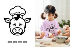 Kawaii Cow Chef Doodle Animal Clipart Bundle - CraftNest - Digital Crafting and Art