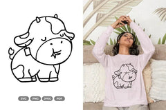 Kawaii Cow Doodle Animal Clipart Bundle - CraftNest - Digital Crafting and Art