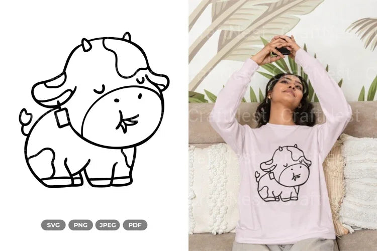 Kawaii Cow Doodle Animal Clipart Bundle - CraftNest - Digital Crafting and Art