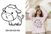 Kawaii Cow Doodle Animal Clipart Bundle