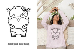 Kawaii Cow Doodle Animal Clipart Bundle - CraftNest - Digital Crafting and Art