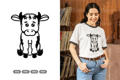 Kawaii Cow Sitting SVG Bundle - CraftNest - Digital Crafting and Art