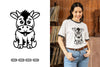 Kawaii Cow Sitting Clipart Bundle