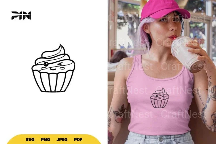 Kawaii Cupcake Clipart Bundle - CraftNest - Digital Crafting and Art