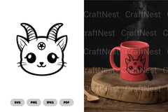 Kawaii Demon Cat Cute SVG Bundle - CraftNest - Digital Crafting and Art