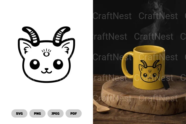 Kawaii Demon Cat Cute SVG Bundle - CraftNest - Digital Crafting and Art
