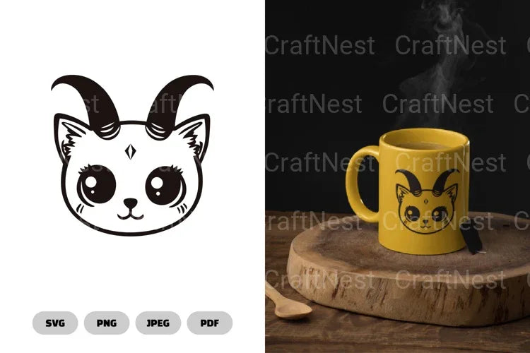 Kawaii Demon Cat Cute SVG Bundle - CraftNest - Digital Crafting and Art