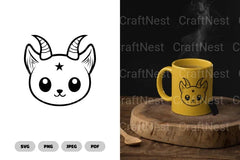 Kawaii Demon Cat Cute SVG Bundle - CraftNest - Digital Crafting and Art