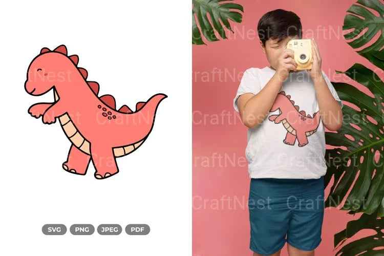 Kawaii Dino Dinosaur Doodle Clipart Bundle - CraftNest - Digital Crafting and Art