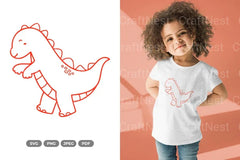 Kawaii Dino Dinosaur Doodle Clipart Bundle - CraftNest - Digital Crafting and Art