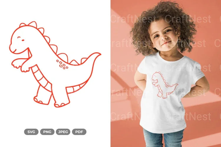 Kawaii Dino Dinosaur Doodle Clipart Bundle - CraftNest - Digital Crafting and Art