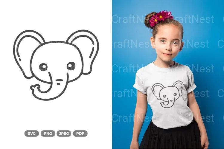 Kawaii Elephant Head Clipart Bundle - CraftNest - Digital Crafting and Art