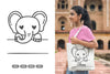 Kawaii Elephant Head Clipart Bundle