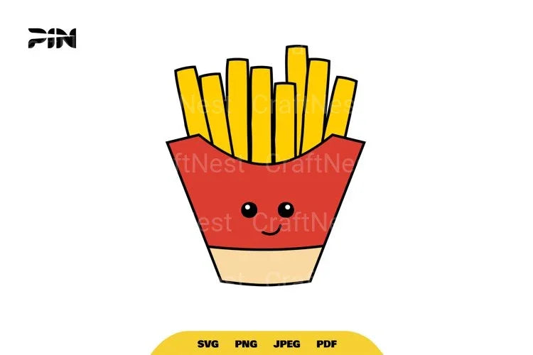 Kawaii Fast Food Cute French Fries Clipart Bundle - CraftNest - Digital Crafting and Art