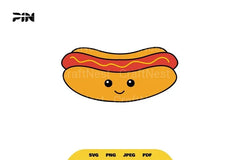 Kawaii Fast Food Cute Hotdog Clipart Bundle - CraftNest - Digital Crafting and Art