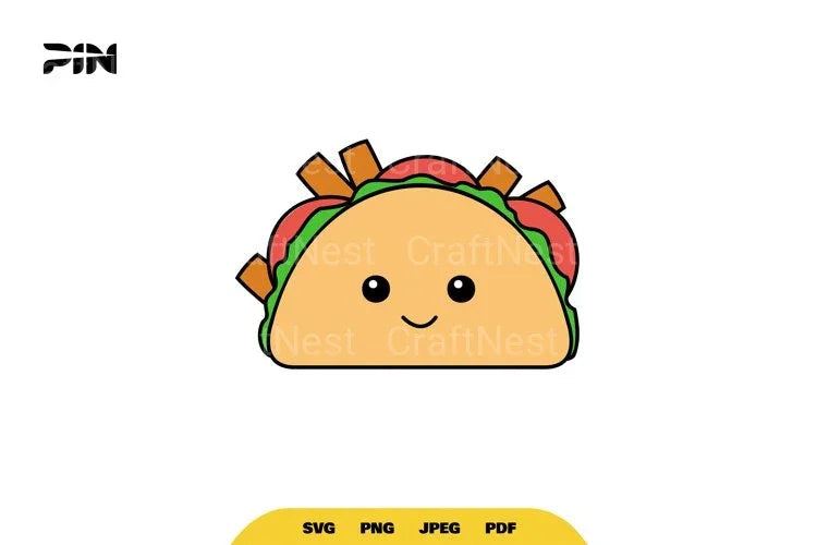 Kawaii Fast Food Cute Taco Clipart Bundle - CraftNest - Digital Crafting and Art