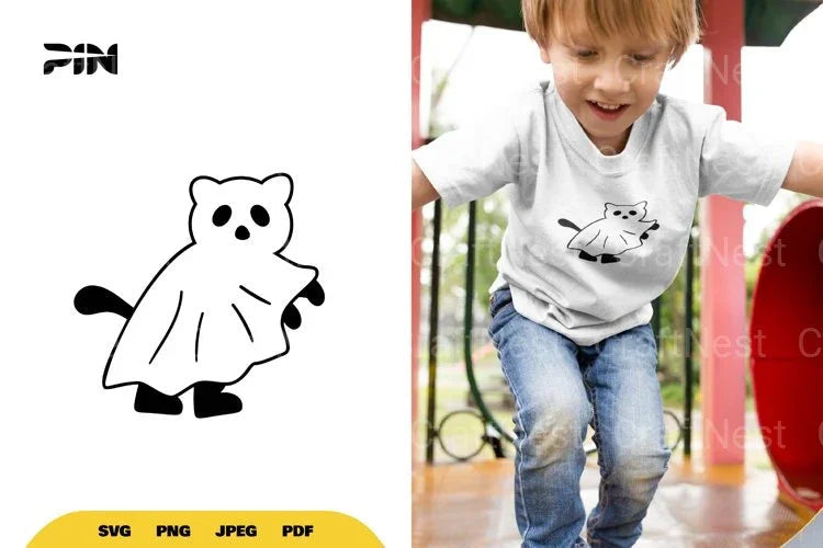 Kawaii Ghost Cat Halloween SVG Bundle - CraftNest - Digital Crafting and Art