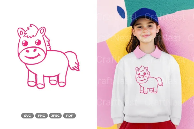 Kawaii Horse Farm Animal SVG Bundle - CraftNest - Digital Crafting and Art