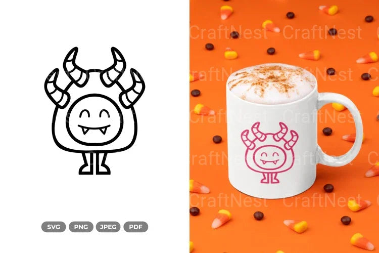 Kawaii Monster Doodle SVG Bundle - CraftNest - Digital Crafting and Art