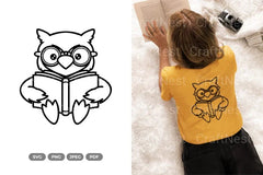Kawaii Owl Reading Book Doodle Animal Clipart Bundle - CraftNest - Digital Crafting and Art