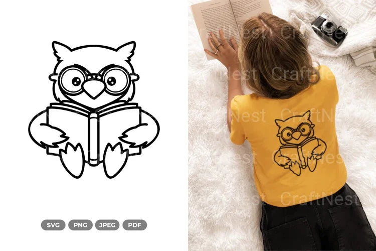Kawaii Owl Reading Book Doodle Animal Clipart Bundle - CraftNest - Digital Crafting and Art