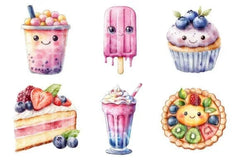 Kawaii Pastel Desserts Clipart Bundle - CraftNest - Digital Crafting and Art